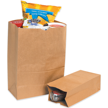 12 x 7 x 14" Kraft Grocery Bags - 25 PK