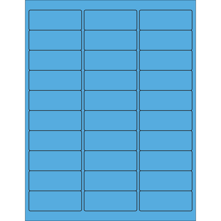 2 <span class='fraction'>5/8</span> x 1" Fluorescent Blue Rectangle Laser Labels