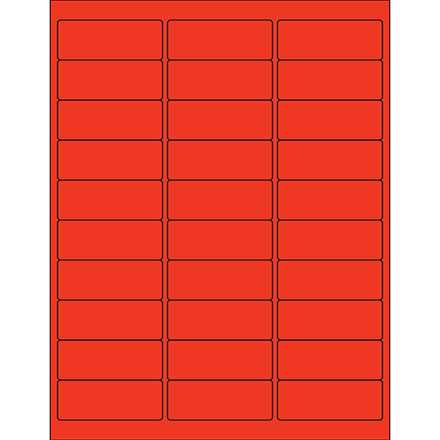 2 <span class='fraction'>5/8</span> x 1" Red Rectangle Laser Labels