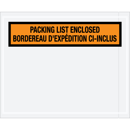 4 <span class='fraction'>1/2</span> x 5 <span class='fraction'>1/2</span>" Bilingual Packing List Envelopes English/French