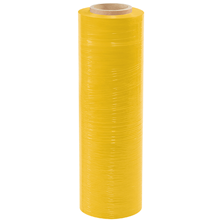 18'' x 59 Gauge x 1500' Yellow Color-Tinted Hand Stretch Film